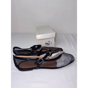 A New Day issa Black Mesh Mary Jane Square Toe Flats Memory Foam New Size 11